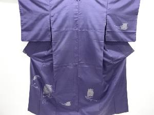 週末セール❗️上質の単衣着物　染めの紬　生紬　端切れ付き　渋めの薄紫　トールサイズ 紬 − 商品一覧｜美はよろこび 着物の丸中